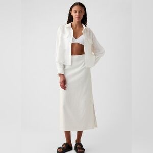 GAP Off White A-Line Linen Skirt